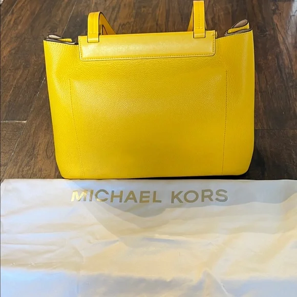 Michael Kors Yellow Tote with Floral Details - Picture 2 of 4
